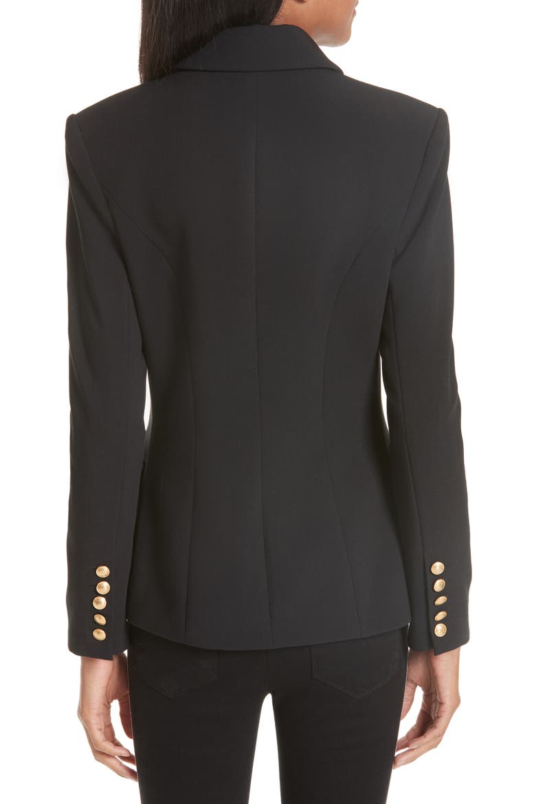 Kenzie Double Breasted Blazer, Alternate, color, BLACK