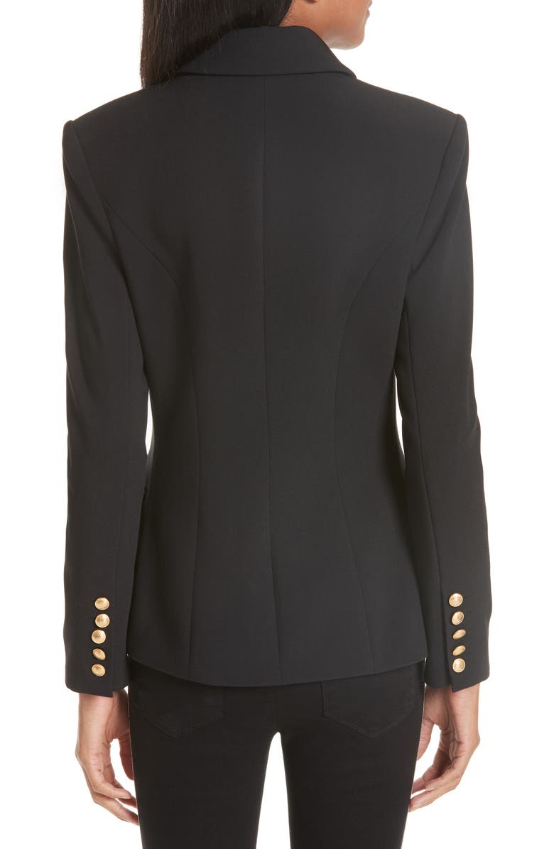 L'AGENCE Kenzie Double Breasted Blazer, Alternate, color, Black