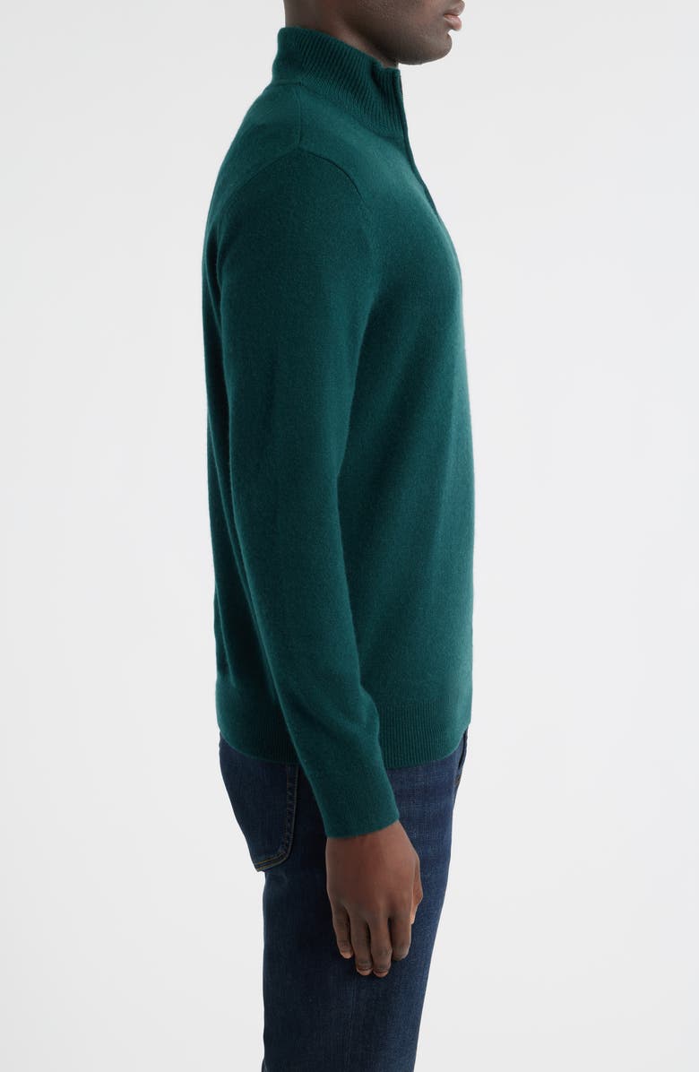 Nordstrom Quarter Zip Cashmere Sweater, Alternate, color, Green Ponderosa