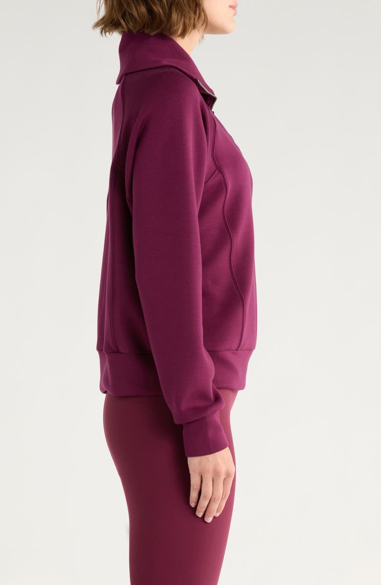 SPANX<sup>®</sup> AirEssentials Half Zip Sweatshirt, Alternate, color, Plum Berry