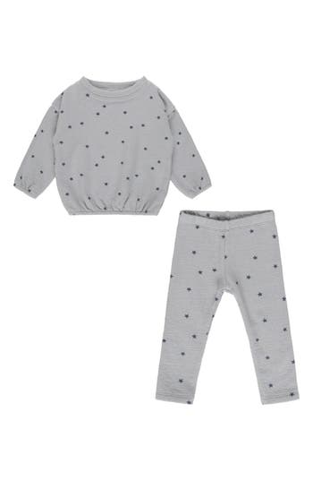 Rylee + Cru Kids' Star Print Spongy Knit Set In Animal Print