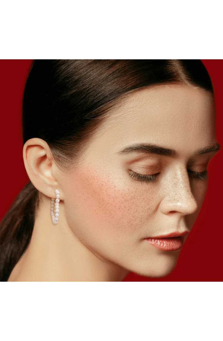 Julianna B. Pearl Open Heart Hoop Earrings, Alternate, color, Sterling Silver