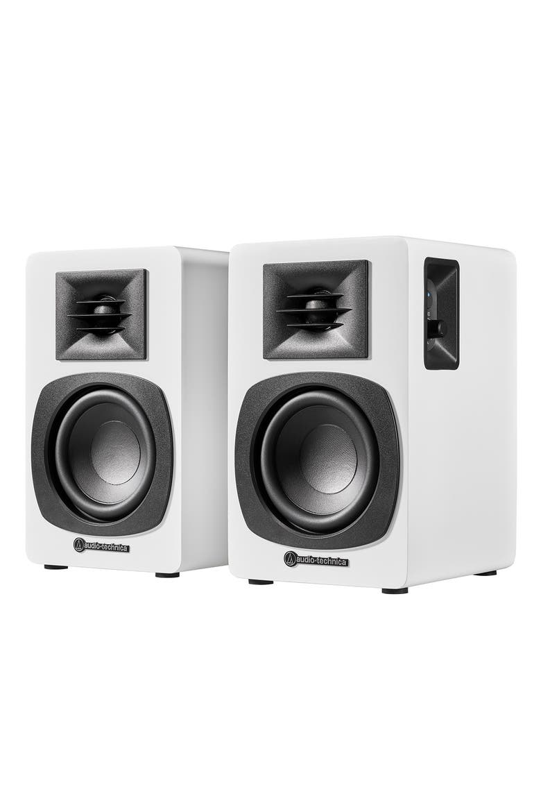 AT-SP3X Powered Bluetooth Bookshelf Speakers, Main, color, White