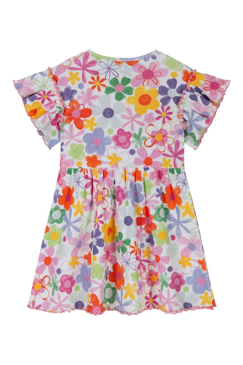 Kids' Rib Print Dress, Alternate, color, WHITE FLORAL