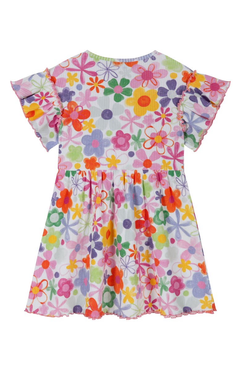 Andy & Evan Kids' Rib Print Dress, Alternate, color, White Floral