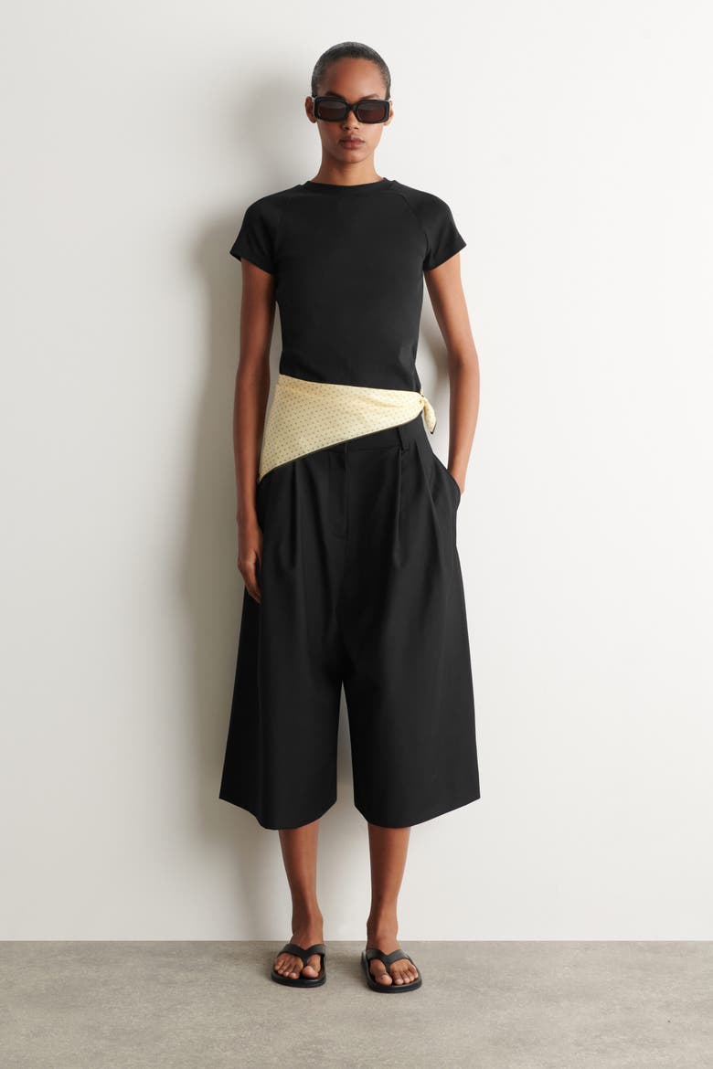 Slim Cotton T-shirt, Alternate, color, BLACK