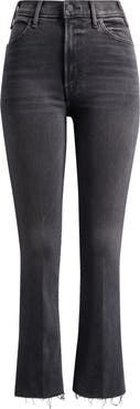 MOTHER The Hustler High Waist Fray Hem Ankle Bootcut Jeans