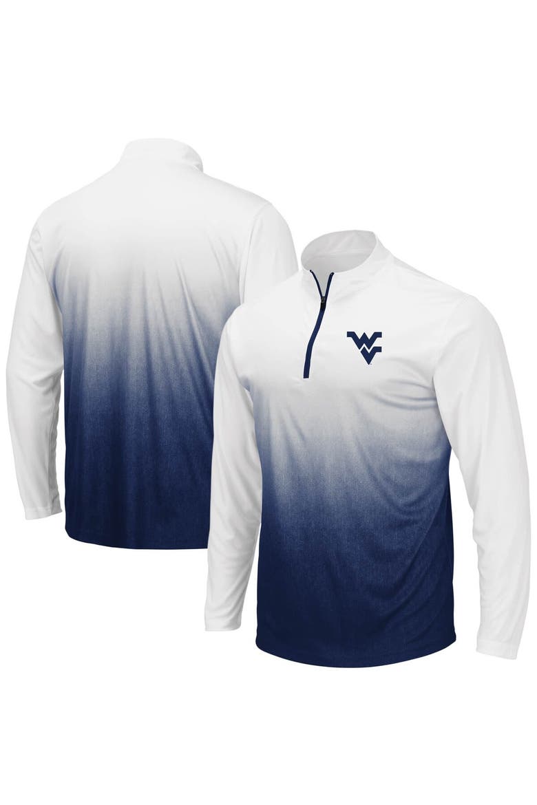 Men's Colosseum Navy West Virginia Mountaineers Magic Team Logo Quarter-Zip Jacket, Main, color, Navy