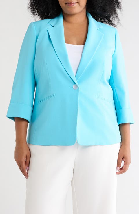 Solid Woven Blazer