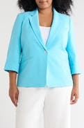 KASPER Solid Woven Blazer