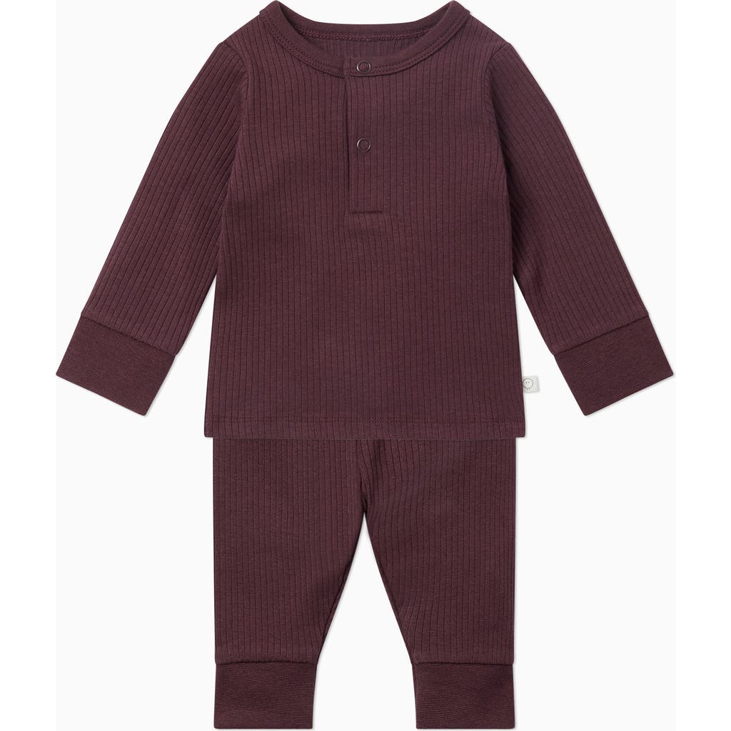 Mori Ribbed Pyjamas In Burgundy