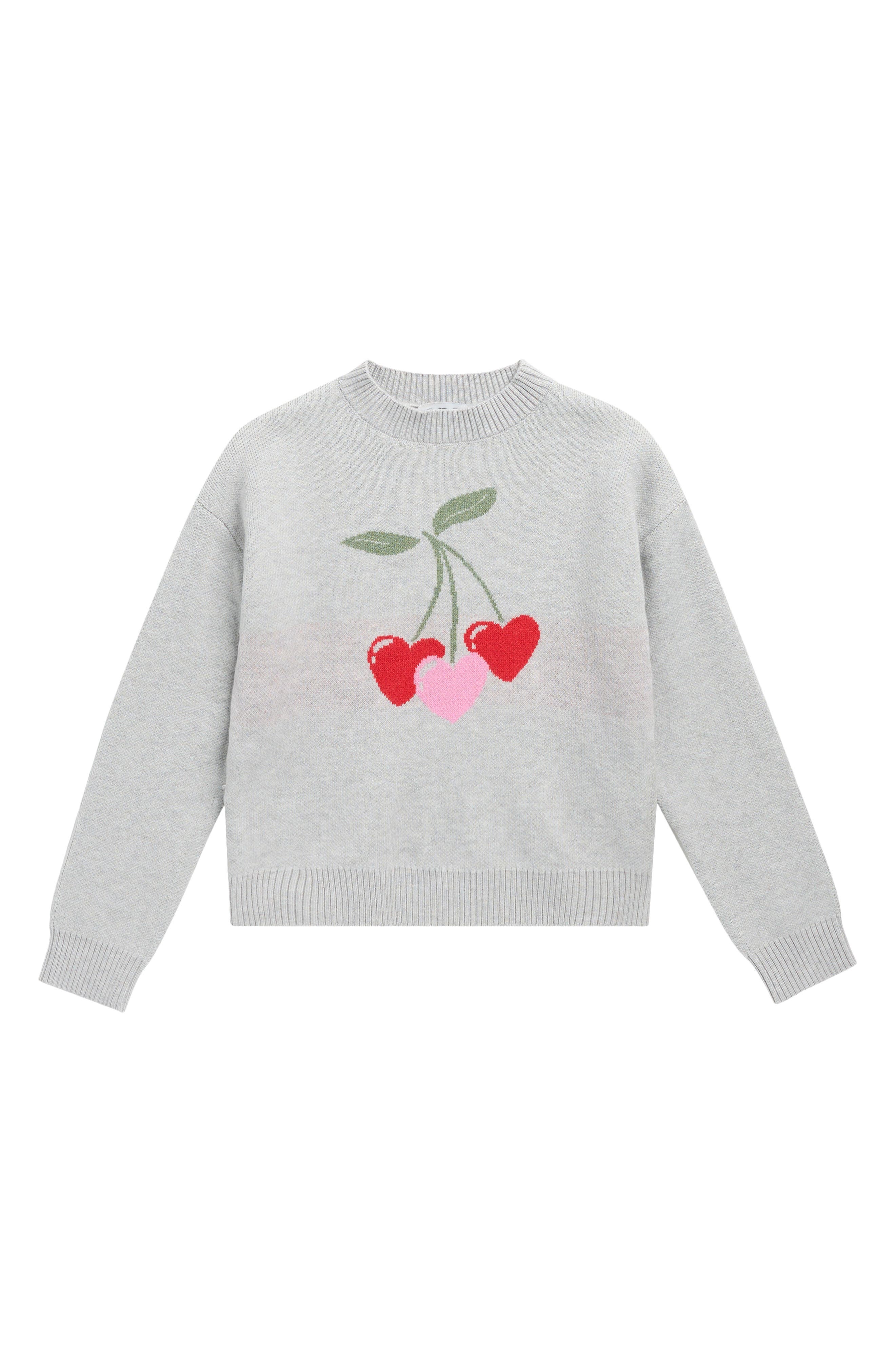 Vigoss Kids' Mossy Cherry Heart Sweater