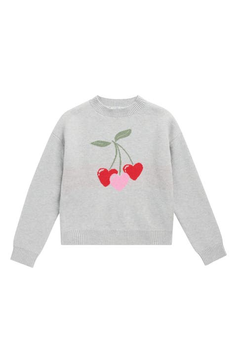 Kids' Mossy Cherry Heart Sweater (Little Kid)
