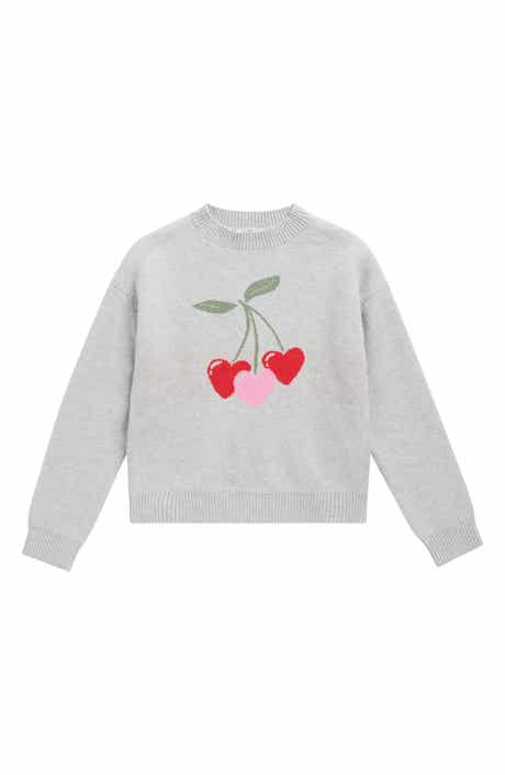 Vigoss Kids' Mossy Cherry Heart Sweater