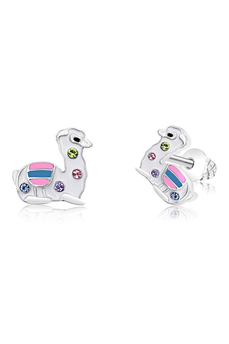 Kids' Llama Crystal Stud Earrings, Main, color, RHODIUM MULTI