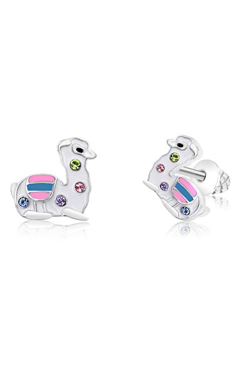 Kids' Lama Crystal Stud Earrings