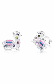 Kids' Llama Crystal Stud Earrings