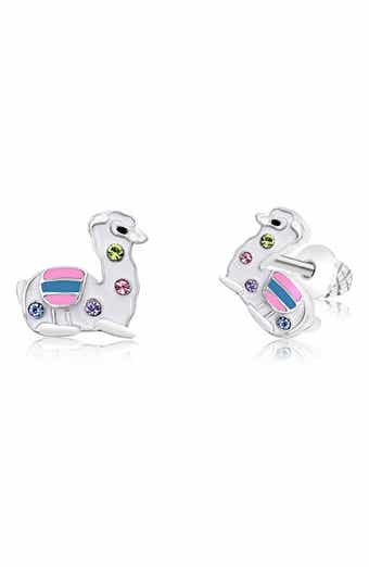 Kids' Llama Crystal Stud Earrings