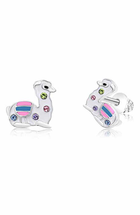 Kids' Lama Crystal Stud Earrings
