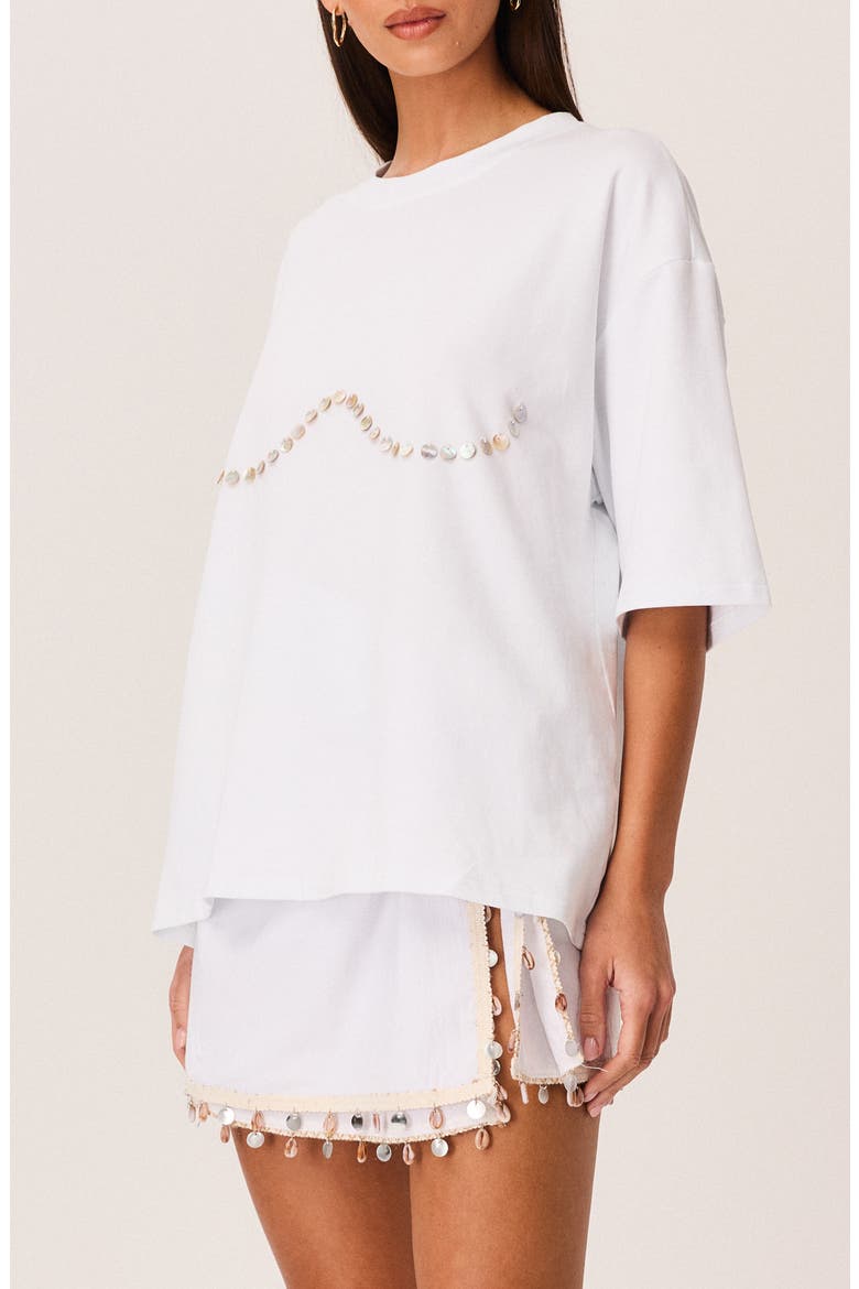 Lyla Shell T-Shirt, Alternate, color, WHITE