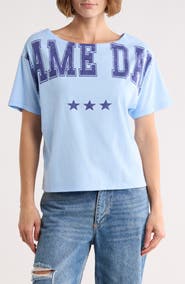 Vinyl Icons Game Day Off the Shoulder Graphic Tee