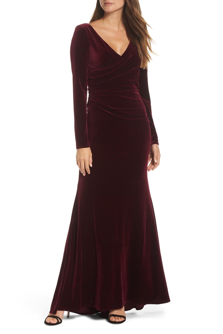 Velvet Gown, Main, color, BURGUNDY