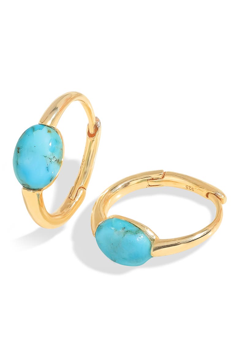 Turquoise Hoop Earrings, Main, color, BLUE