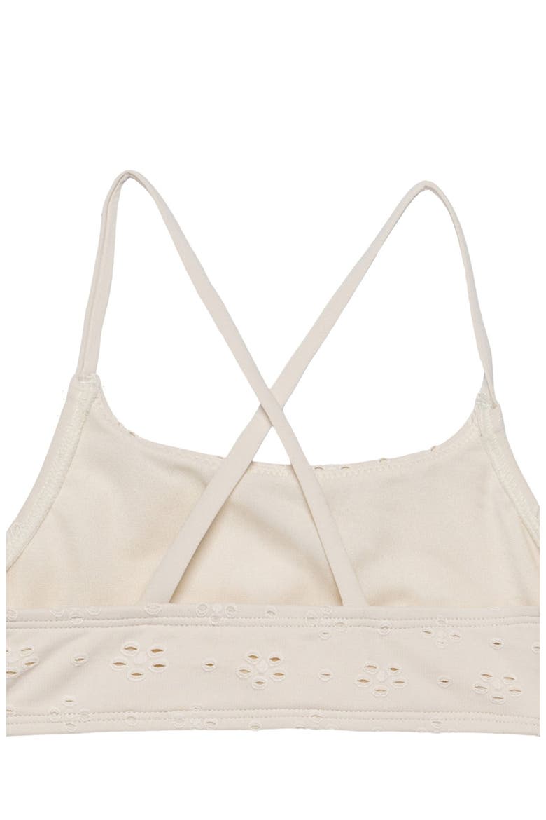 Little Lace Criss Cross Strap Swim Set, Alternate, color, Ivory