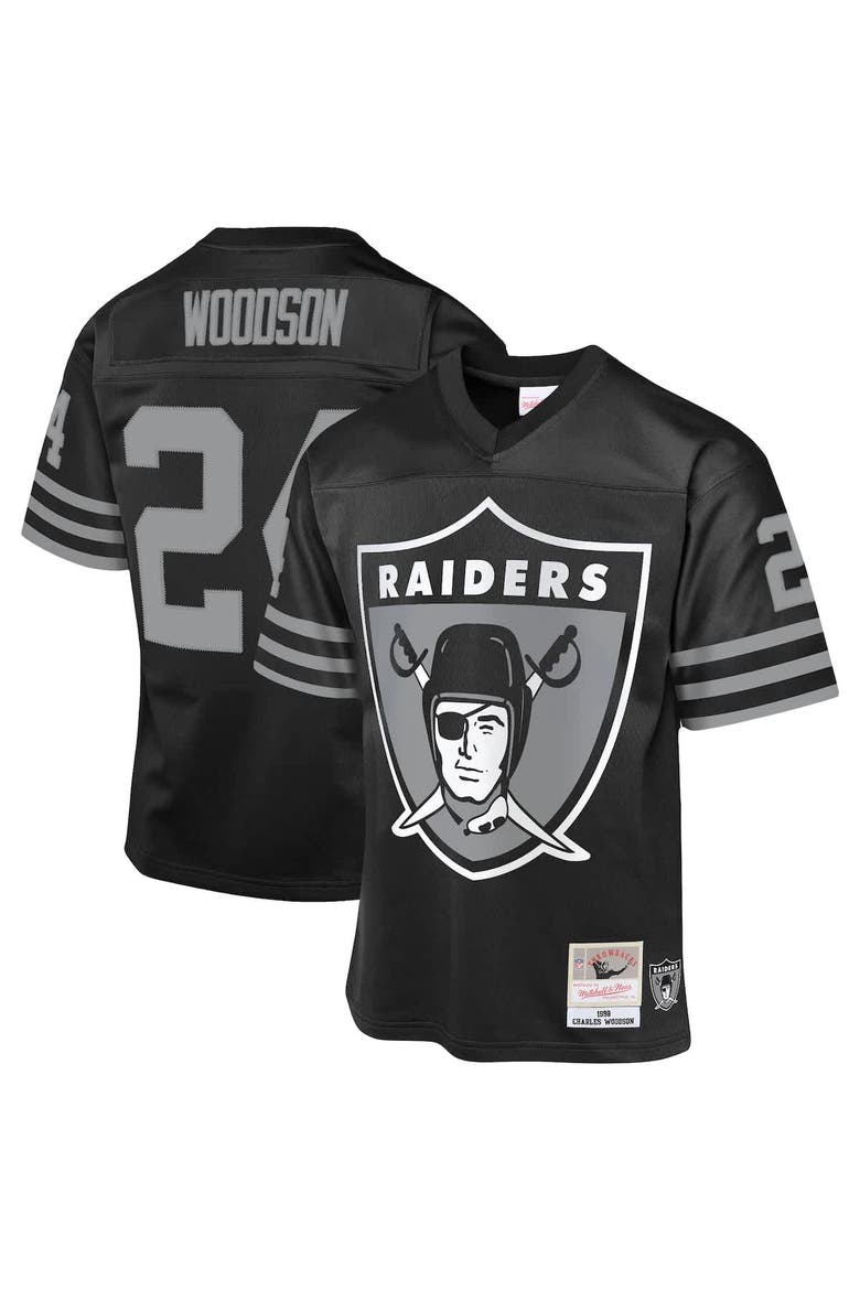 Youth Mitchell & Ness Charles Woodson Black Las Vegas Raiders 1998 Throwback Fashion Jersey, Alternate, color, Black