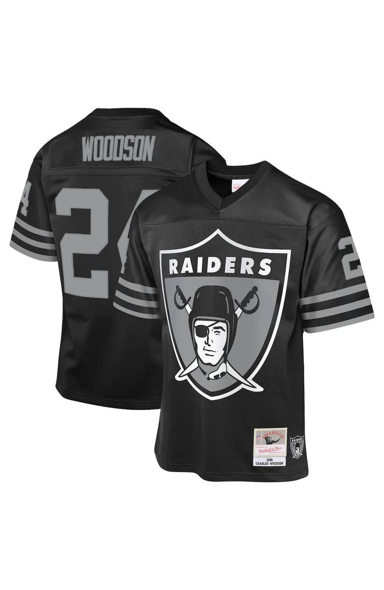 Mitchell & Ness Youth Mitchell & Ness Charles Woodson Black Las Vegas Raiders 1998 Throwback Fashion Jersey, Alternate, color, Black