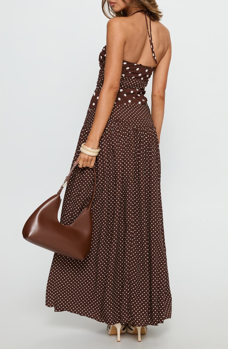 Princess Polly Marguerite Halter Dot Print Maxi Dress, Alternate, color, 