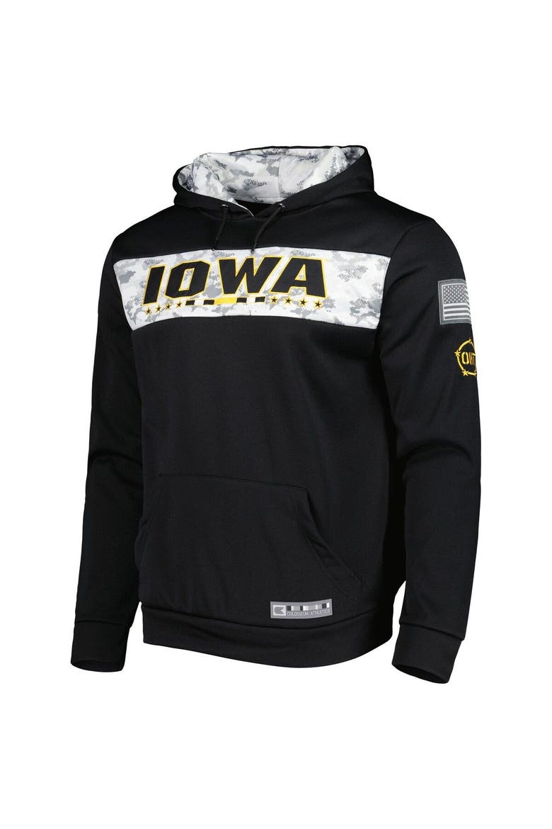 Men's Colosseum Black Iowa Hawkeyes OHT Military Appreciation Team Color Pullover Hoodie, Alternate, color, Black