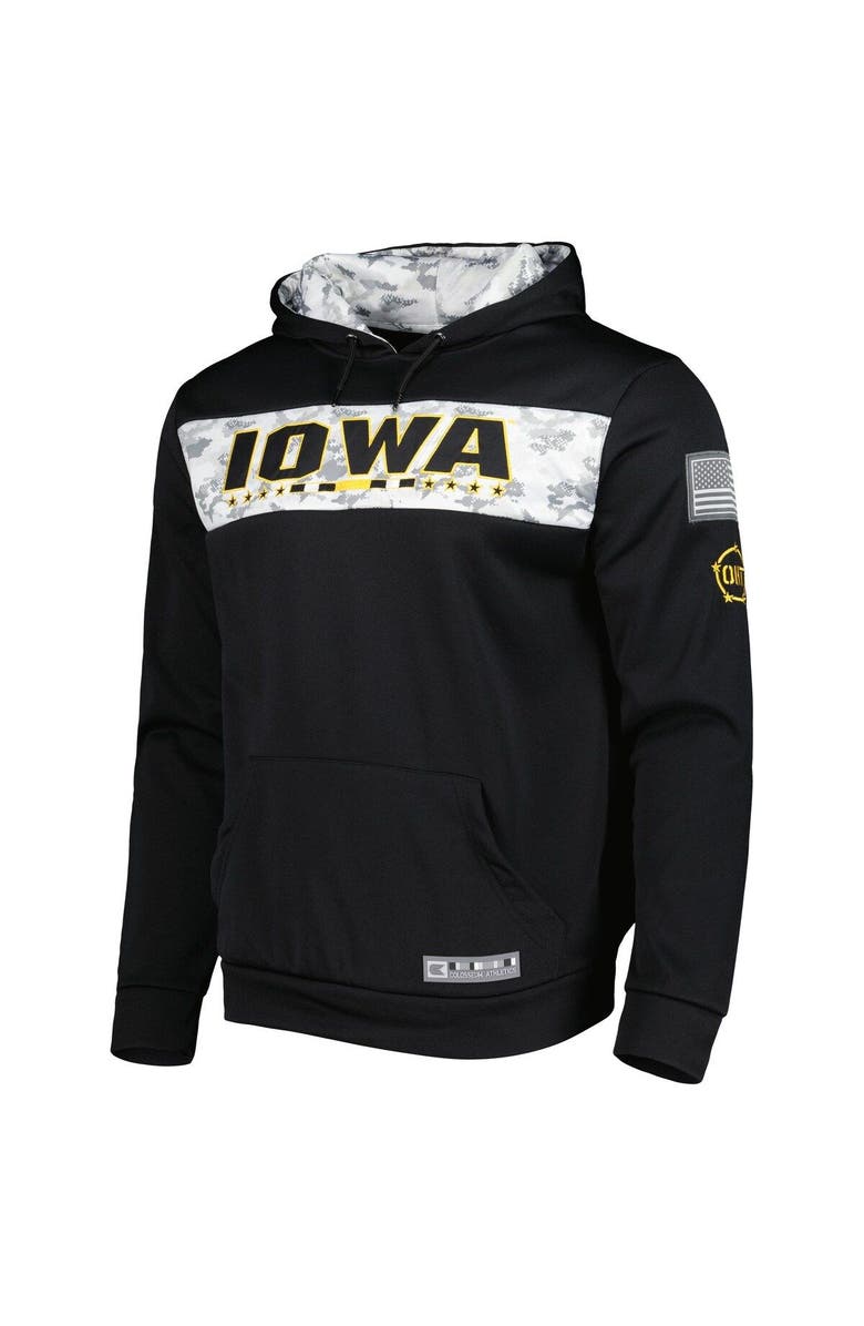 COLOSSEUM Men's Colosseum Black Iowa Hawkeyes OHT Military Appreciation Team Color Pullover Hoodie, Alternate, color, Black