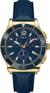 FERRAGAMO Men's Ferragamo 1898 Sport Chrono Blue Dial Leather Strap Watch, 44mm x 12.3mm
