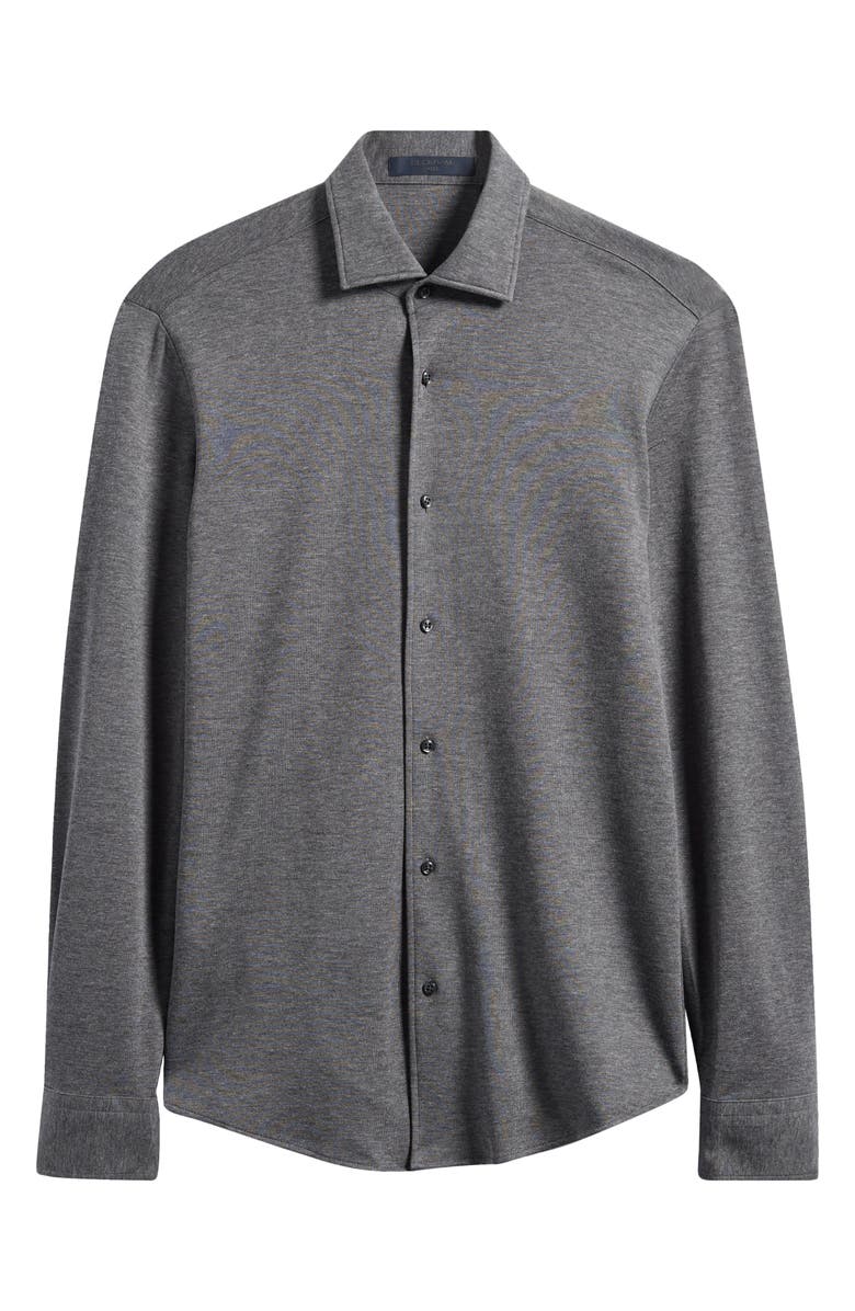 BOSS x Beckham Rudy Knit Button-Up Shirt, Alternate, color, Medium Grey