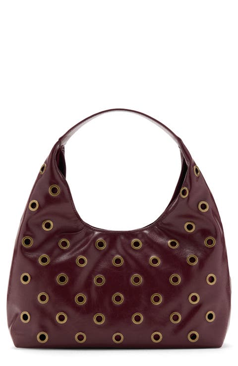 Stud Faux Leather Shoulder Bag