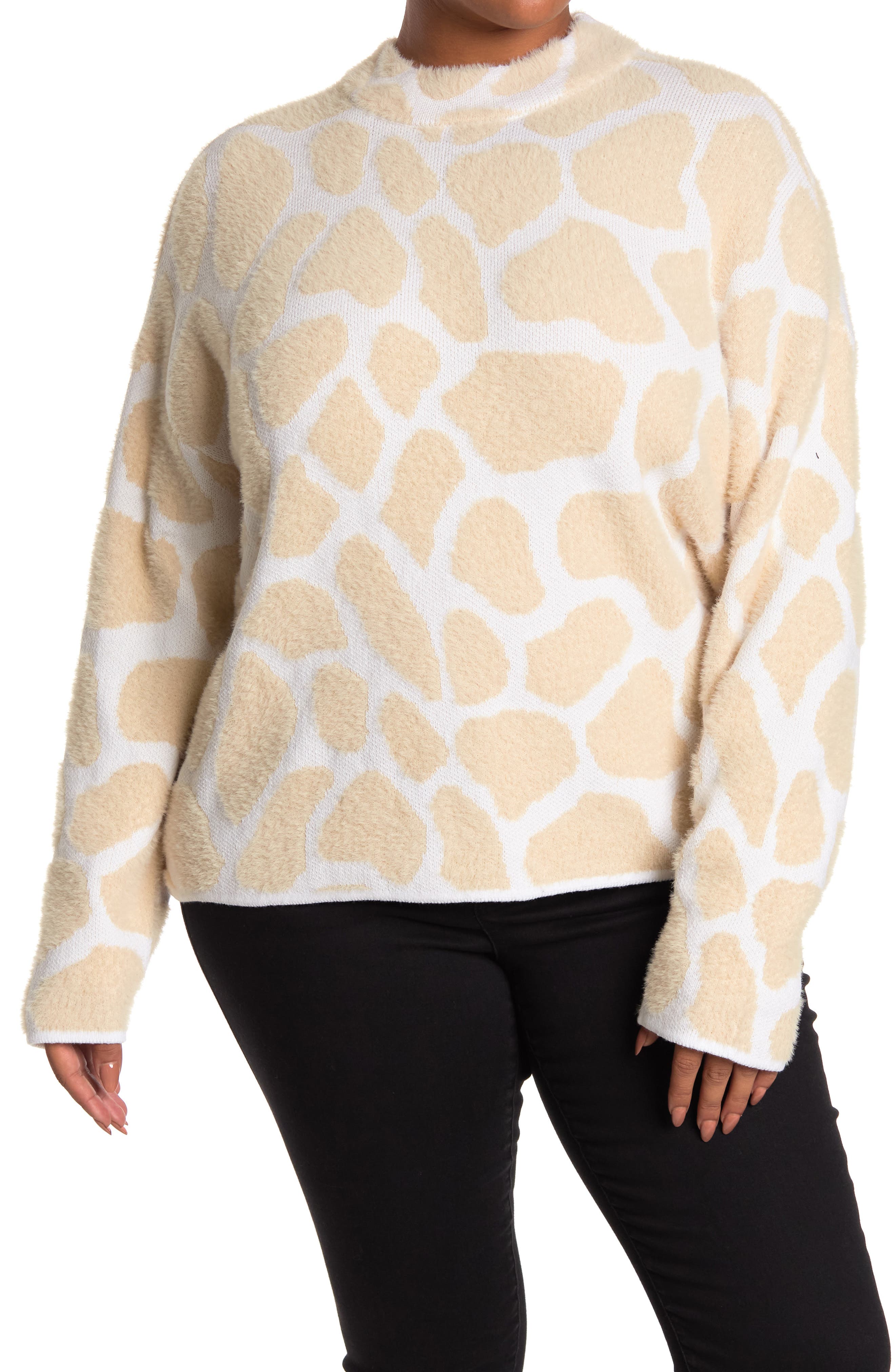 Caslon® Giraffe Pattern Jacquard Sweater (Women) | Nordstrom