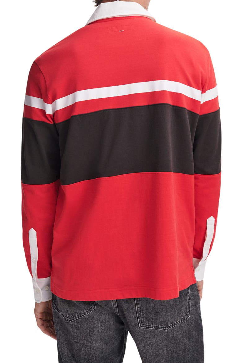 Long Sleeve Striped Cotton Rugby Shirt, Alternate, color, REDMT