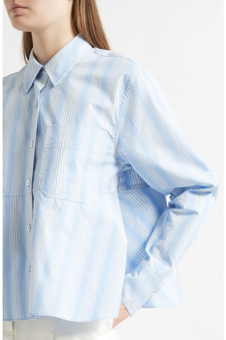 Button-Up Flounce Stripe Shirt, Alternate, color, AIRY BLUE MULTI