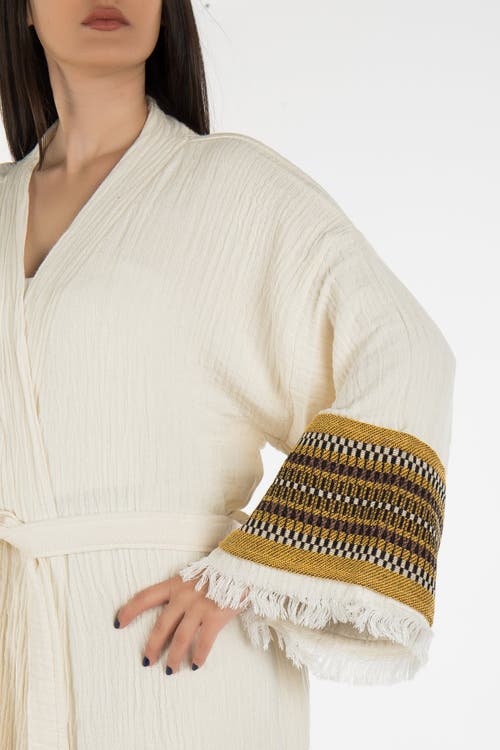 Forever & Always Shoes Kaia Emroidered Sleeve Handmade Kimono In White 2