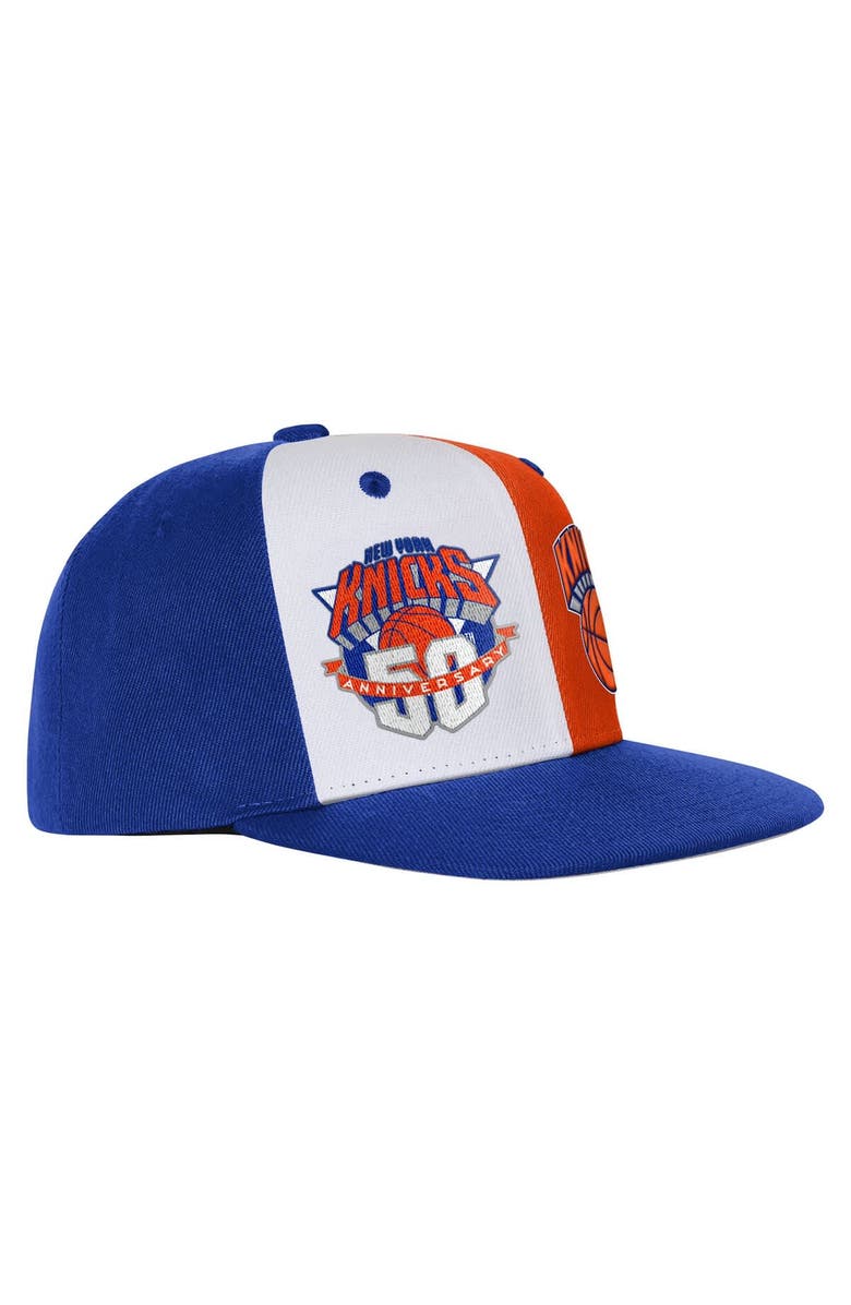 Mitchell & Ness Youth Mitchell & Ness Blue New York Knicks 50th Anniversary Duo Front Snapback Hat, Alternate, color, Blue