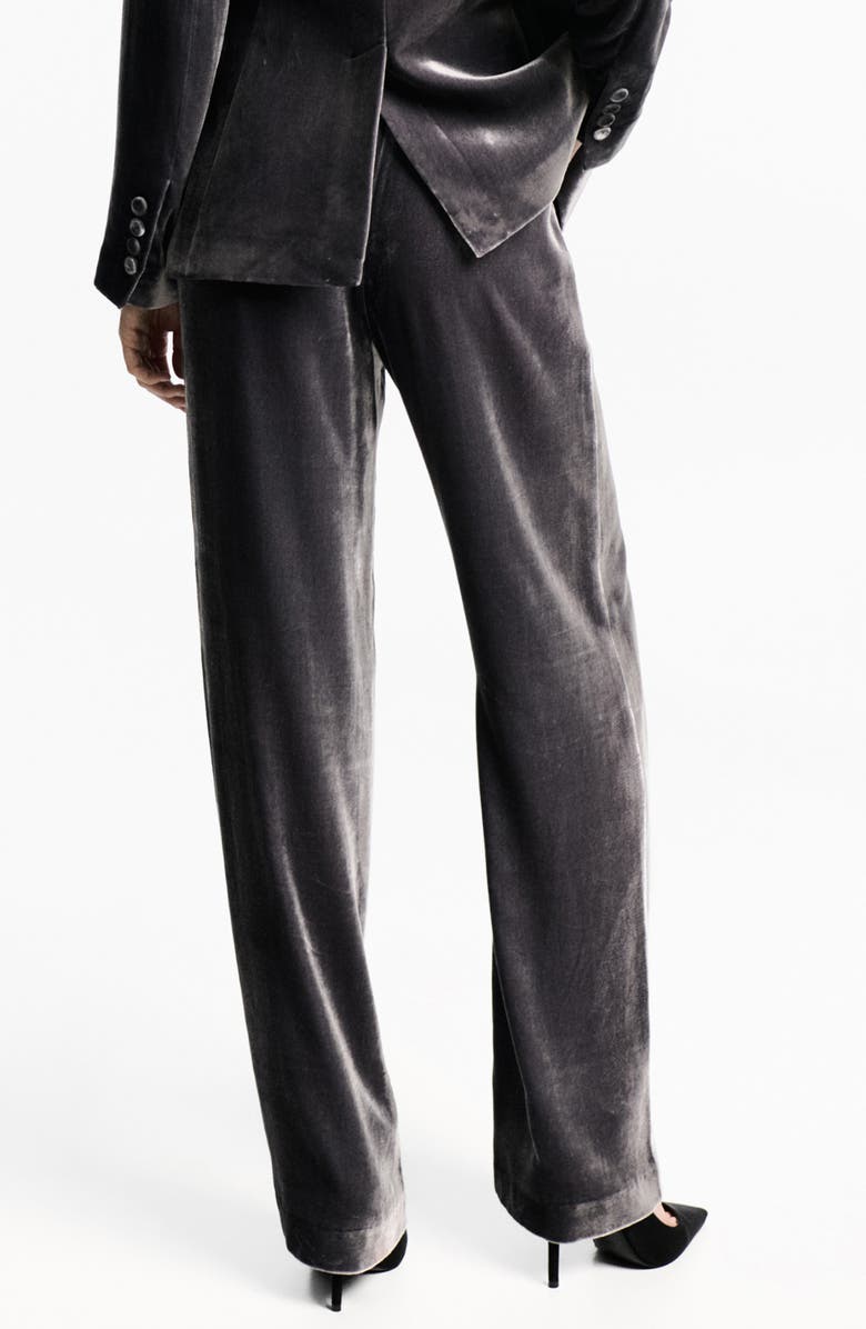 MANGO Silvie Straight Leg Velvet Trousers, Alternate, color, 