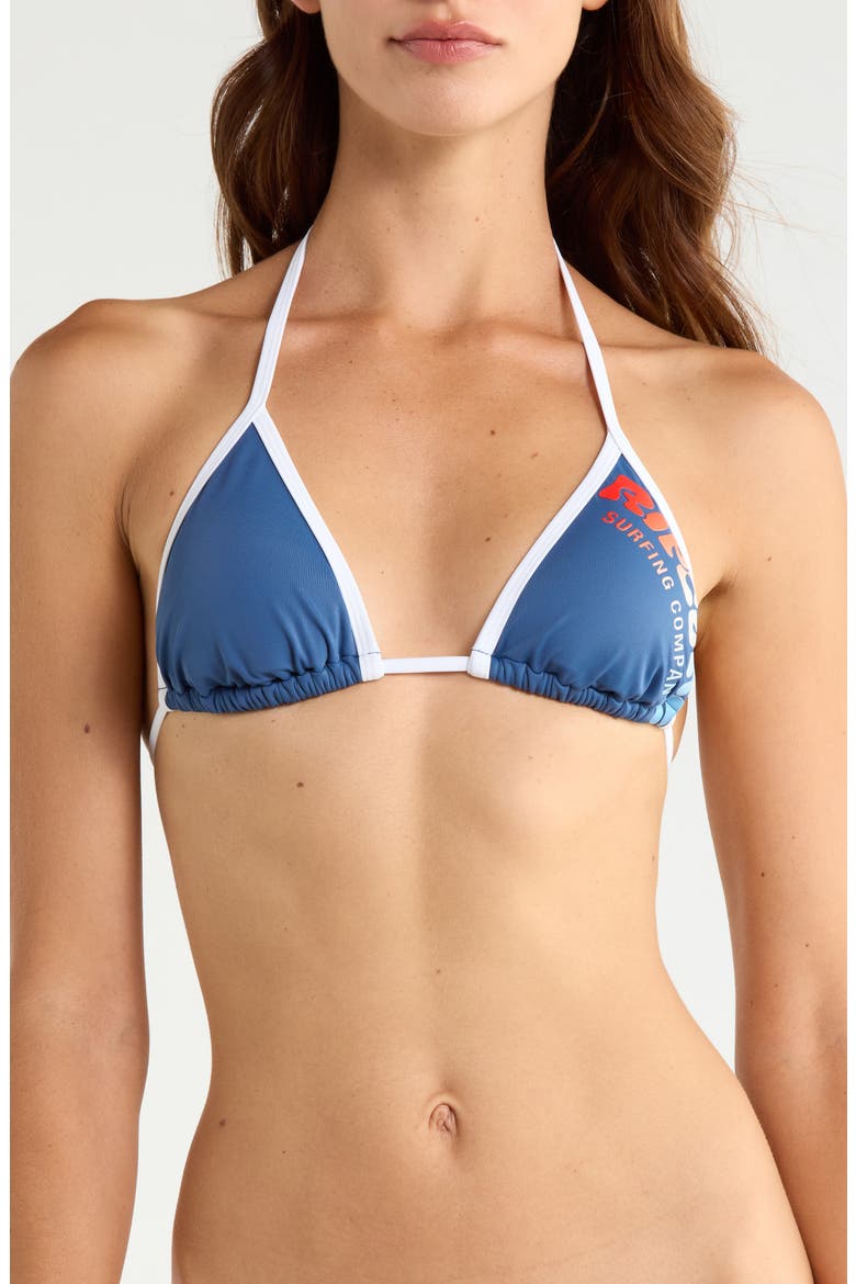 Surf Puff Triangle Bikini Top, Main, color, VINTAGE BLUE