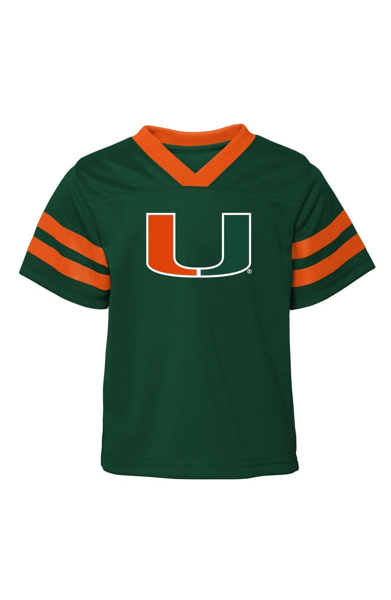 Outerstuff Toddler Outerstuff Green/Orange Miami Hurricanes Red Zone Two-Piece V-Neck Top and Pants Set, Alternate, color, Green