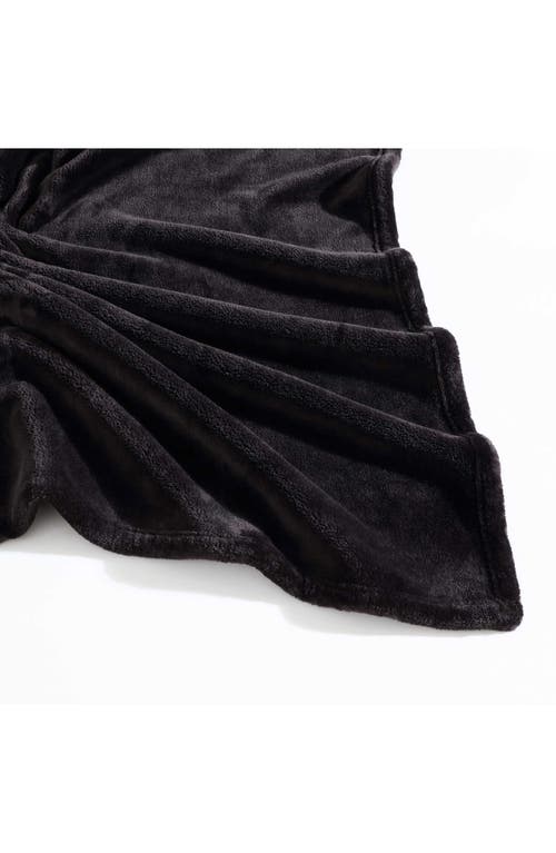 Eddie Bauer Ultra Luxe Fleece Throw Blanket In Black