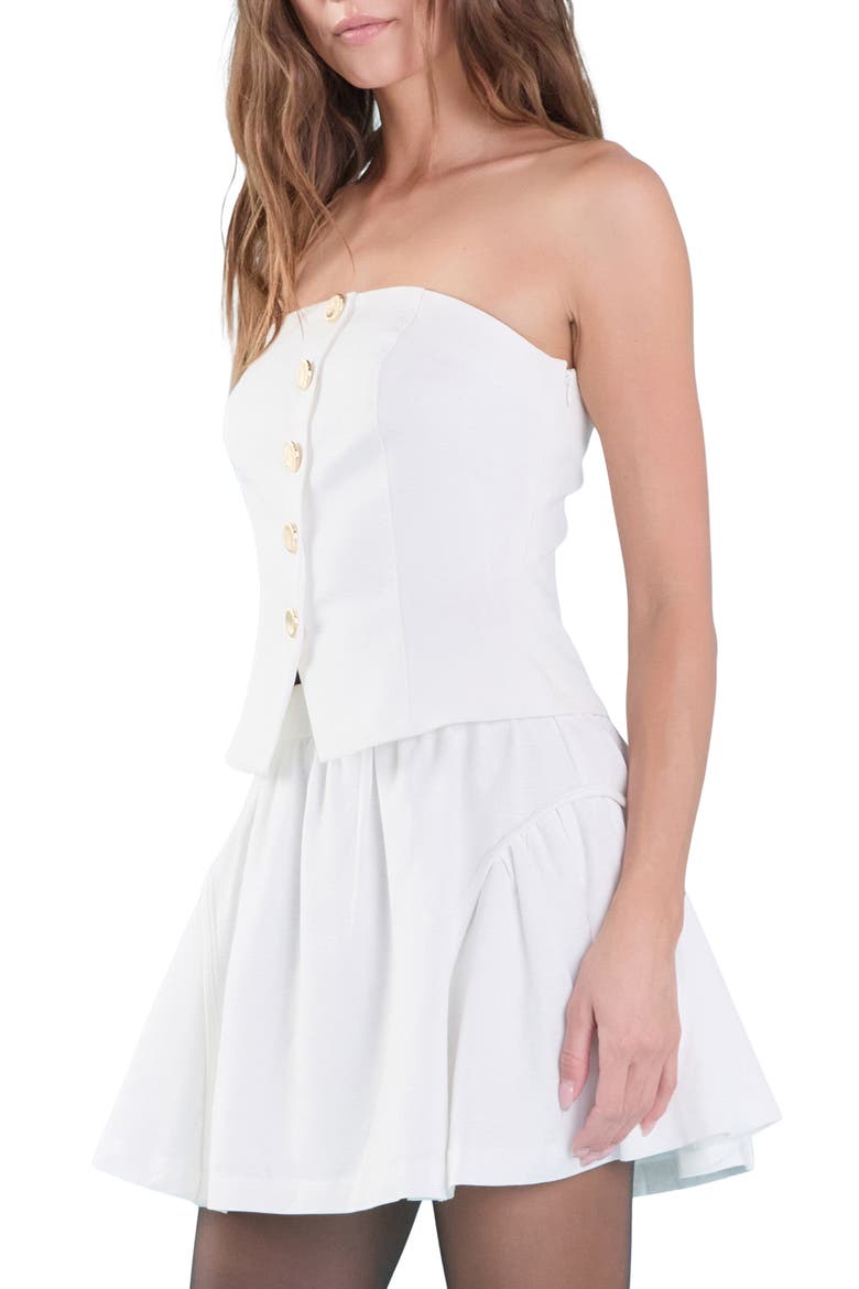 Strapless Cotton & Linen Top, Alternate, color, IVORY