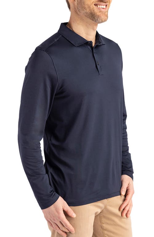 Cutter & Buck Coastline Epic Comfort Long Sleeve Polo In Navy Blue