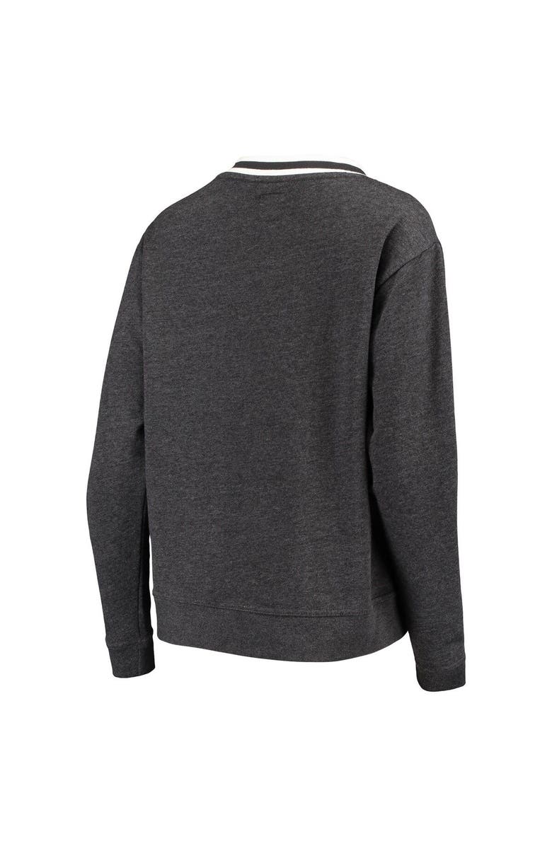 LEAGUE COLLEGIATE WEAR Women's League Collegiate Wear Heathered Black Texas Longhorns Victory Springs Tri-Blend V-Neck Pullover Sweatshirt, Alternate, color, 