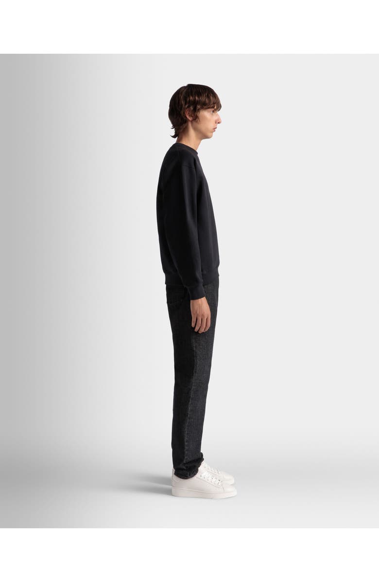 Bally Crewneck Sweatshirt With a Bally Crest Logo, Alternate, color, Blue