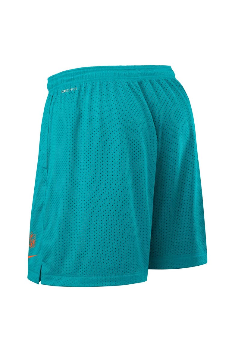 Men's Nike Aqua Miami Dolphins Sideline Reversible Performance Shorts, Alternate, color, Aqua